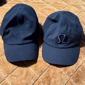 lululemon athletica Navy Blue Logo Baseball Caps (Pair)